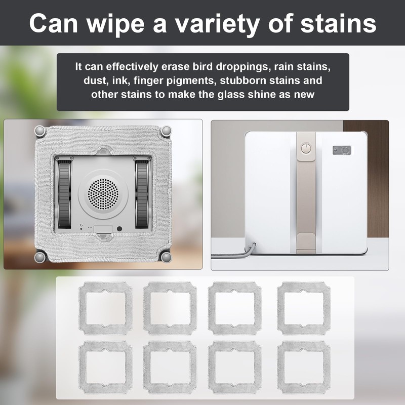 Heykewi W-CC02-0012 Cleaning Cloths for Ecovacs Winbot Mini Window Cleaning