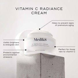 Medik8 C-Tetra Day Cream - Lipid Vitamin C Enhances Skin Radiance - Hydrates for Healthy-Looking Complexion - Smoothens and Brightens - Luminous and Lightweight Formula - 1.7 oz Moisturizer