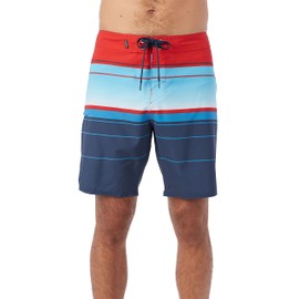 O'NEILL Mens Hyperfreak Heat Stripe 19 Swim, Red White Blue, 38