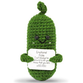 Snokipye Cute Cucumber Knitting Doll, Funny Positive Potato Pocket Hug, Creative Positive Potato Doll Gifts Best Friend Gifts for Girlfriend Small Gifts