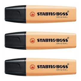 STABILO Boss Original Highlighters Pastel Sorbet Apricot Pack of 3aa