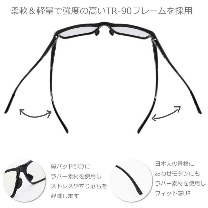 Eight Tokyo IRUV1000-2102 Men's Sunglasses, Blue Light Reduction, UV Protection,