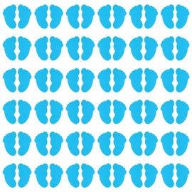PATIKIL Foot Shape Carpet Markers 40 Pairs Nylon Flow Spot Markers Colorful Hook and Loop Marker Dot Classroom Kids Teacher Supplies Sky Blue