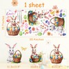 Happy Easter Bunny Window Stickers Rabbit Easter Eggs Wall Decals