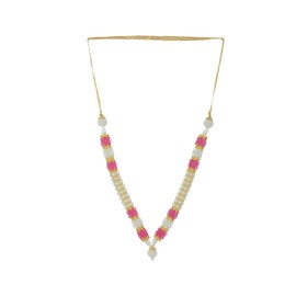 Set of 4 Mala Artificial Beads Ribbon Garland, Pooja Sringar Articles Ornament Indian Traditional Festival Decoration Home Office Temple Decor for God Frame Housewarming janmashtami (Size:-6.5"Inches)