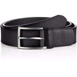 Eurex by Brax Men's Leather Elegant Sporty Belt, 02 Black