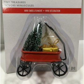 ASHLAND TINY TREASURES MINI EMBELLISHMENT CHRISTMAS RED WAGON PRESENT TREE