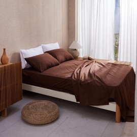 J'Chervianne King Bed Sheet Set, Super Soft Microfiber Luxury 4 Piece Bedding Sheets & Pillowcases, Easy Care Bed Sheet Sets (Brown, King)