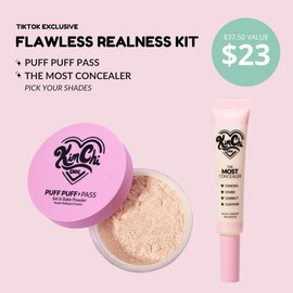KimChi Chic Flawless Realness Kit - Set & Bake Powder: 02 Banana, Concealer: 24 Green