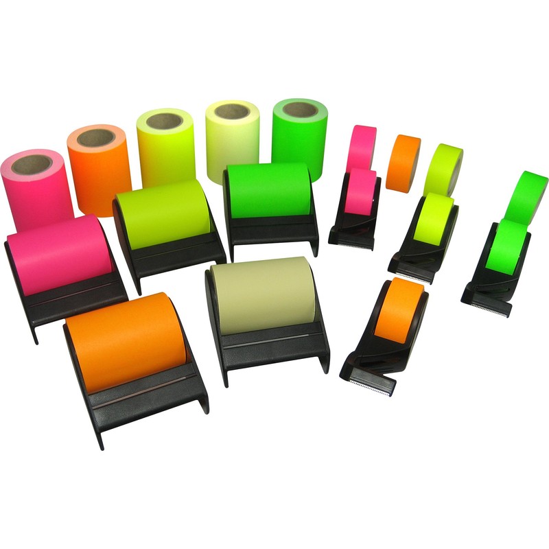 RNK CT1882 Sticky Note Roll in Dispenser Neon Yellow
