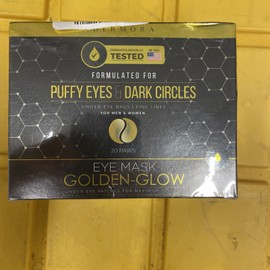 DERMORA 2 Pk Golden Glow Under Eye Patches (40 Pairs Eye Gels) - Rejuvenating Treatment