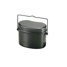 CAPTAIN STAG Forest Military Mess Kit 4-Cup Rice Cooker, Black, Width 7.1 x Depth 4.3 x Height 5.3 inches (180 x 110 x 135 mm) M-5545