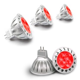 ALIDE Red MR16 GU5.3 Led Bulbs 5W,20W 35W 50W Halogen Equivalent,12V Low Voltage MR16 Led Red Bulb Spotlights for Outdoor Landscape Yard Garden Tree Christmas Holiday Lighting,Not Dimmable,3 Pack