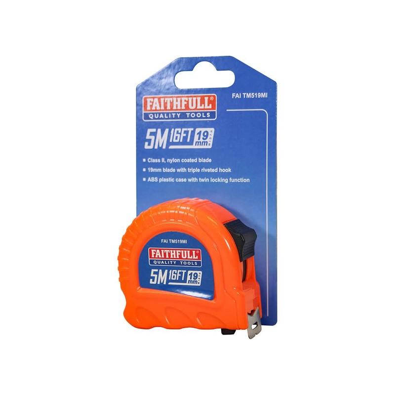 Faithfull FAITM519MI Twin Lock Tape Measure – 5M/16ft