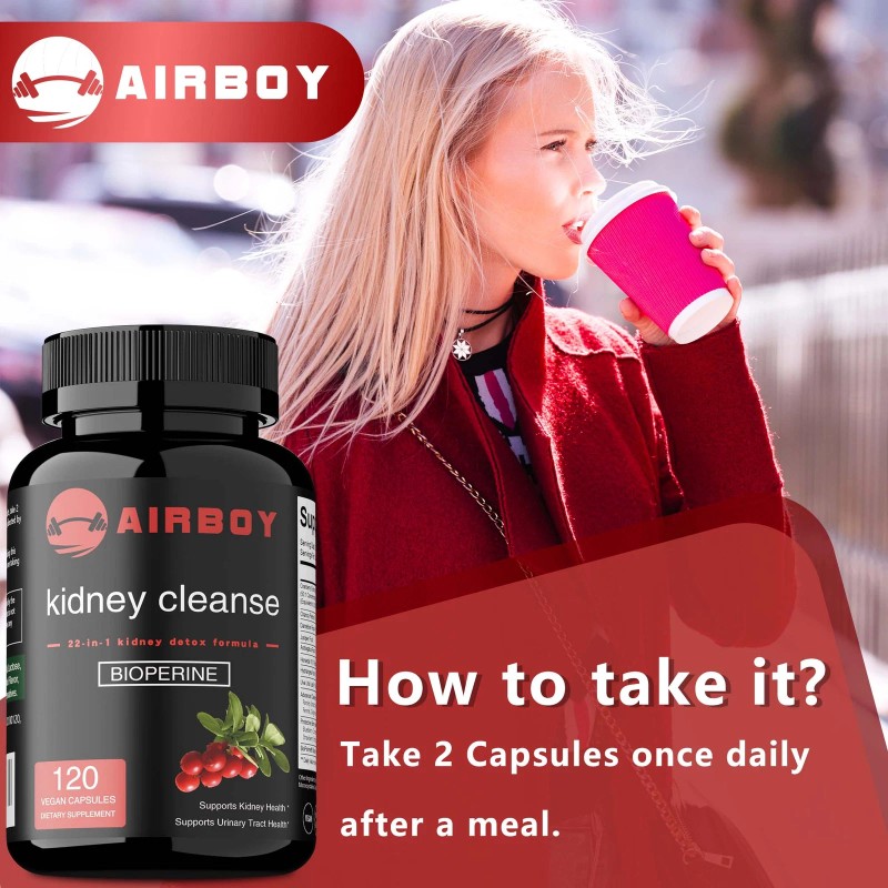 airboy Kidney Cleanse - Restore Health,Detox Cleanse Support,Liver Health,Supplem -