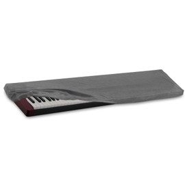 HQRP Elastic Dust Cover w/Bag (Gray) compatible with Yamaha P-105 P-105B P-105WH P-115 P-115B P-115WH Electronic Keyboard Digital Piano