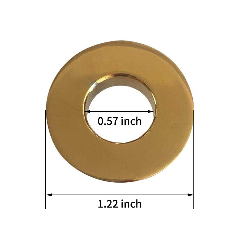 BWE Gold Bathroom Sink Basin Trim Overflow Cover Brass Insert