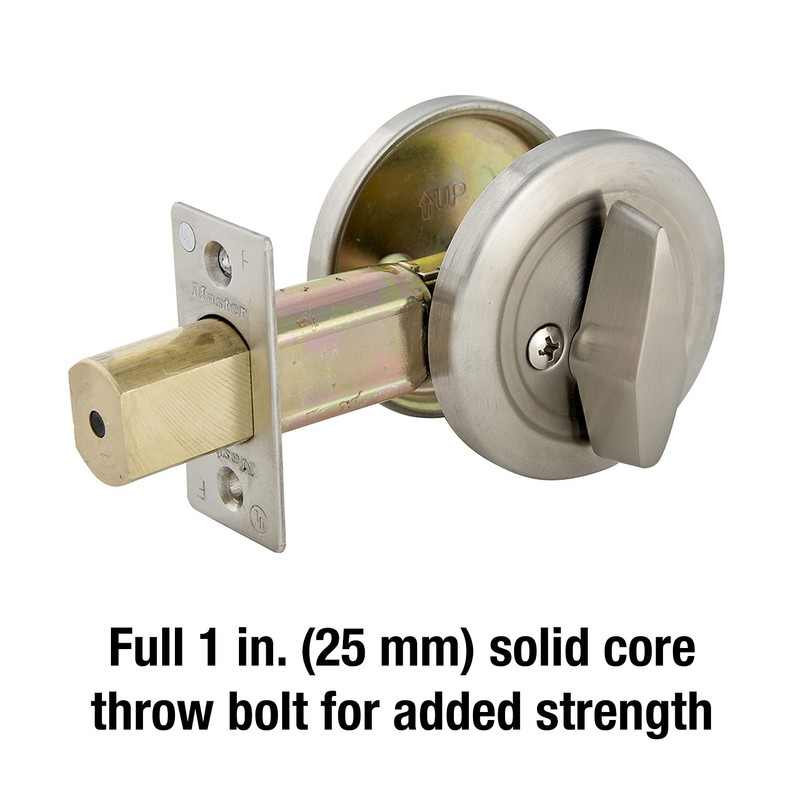 Master Lock DSC0532D Commercial One-Sided Cylinder Deadbolt, Satin Chrome
