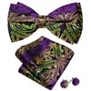 Barry.Wang Mardi Gras Purple Green Gold Bow Tie for Men