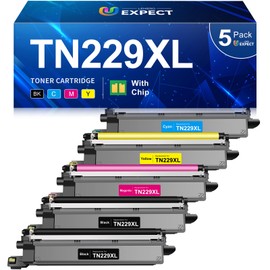 LEMERO UEXPECT TN229XL TN229 High Yield Toner Compatible Replacement for Brother TN229XL TN229 Toner Cartridges for HL-L3280CDW MFC-L3780CDW MFC-L3720CDW Printer, TN229XLBK/C/M/Y-5 Pack