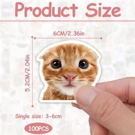 AONAYO 100 Stück Meme Sticker,Katzen Sticker,Katzensticker,Katzen StickerMeme,StickerKatzen,Wasserdicht PVC,Für Katzenliebhaber Wasserflaschen Koffer Notebook Telefon (Lustiges Katzenform)