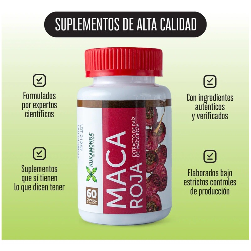 Maca Roja Premium 60 Cpsulas Sin Sabor