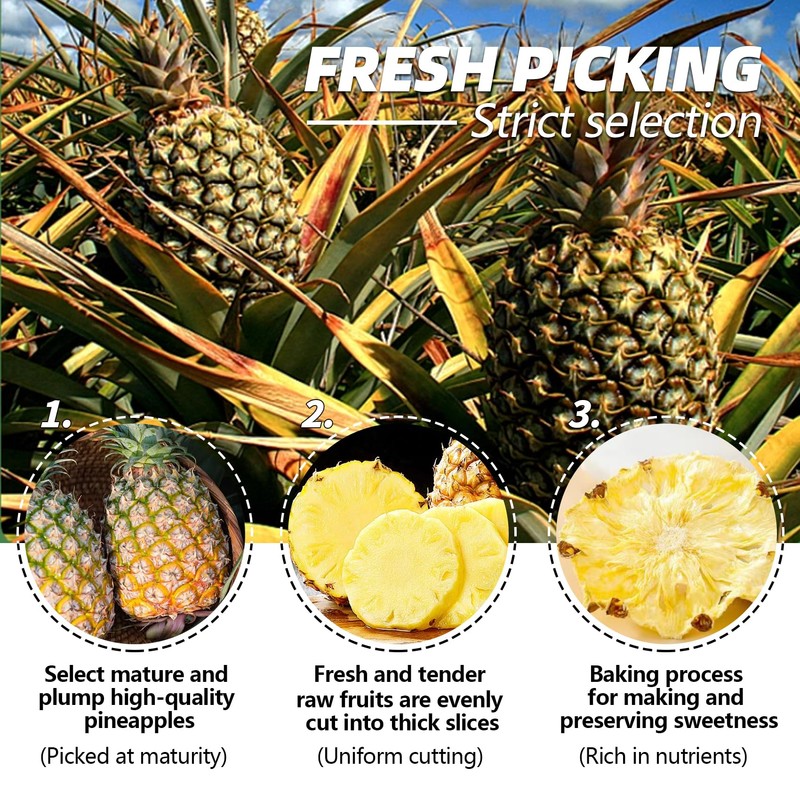 Dried Pineapple Dehydrated Slices Cocktail Garnish - 250g/8.8oz Freeze Dried