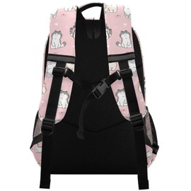 Caikeny Cat Kids Backpack Daypack Pink College School Shoulder Bag Travel Laptop Backpack Book Bag for Kids