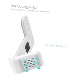 TEHAUX Quick Charging Wireless Stand for White Compatible with All Wireless Charging Devices Ergonomic Design for Comfortable Viewing Safe Cooling Technology for