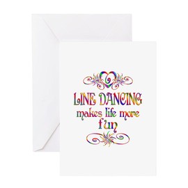 CafePress Line Dancing More Fun Folded Greeting Card Matte