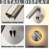 Round Wall Mount Reading Light for Bed Bedside, Modern Hardwired