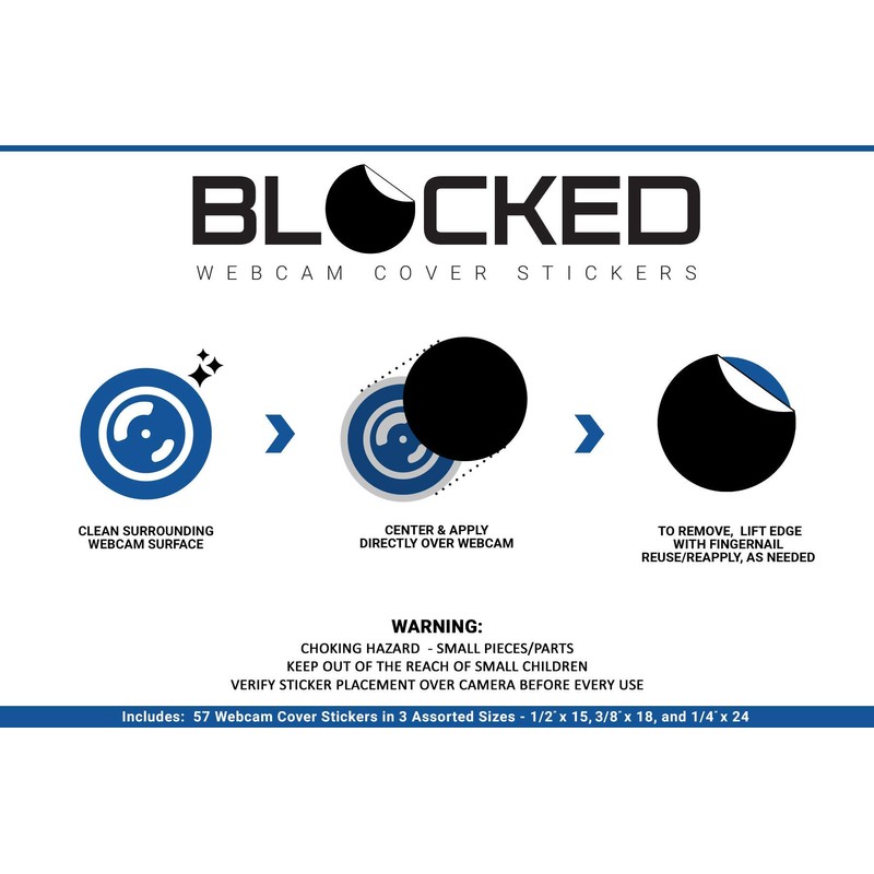Webcam/Camera Vinyl Covers | 57 Low-Tack Restickable Webcam Sticker |