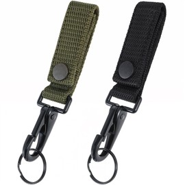Duty Belt Key Holder, Molle Key Holder with Key Rings Duty Belt Key Holder Belt Nylon Keepers Tactical Gear Clip Holder Key for up to 2.25" Wide Belt Police Duty Belt Accessories Military Molle Hook