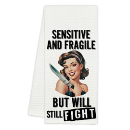 Geuro Funny Kitchen Towel, Flour Sack Tea Towels with Funny Saying Cute Decorative, Christmas, Birthday, Housewarming Present Home Kitchen Tools, Decorative Fun Cute Hand Dish Towels for Women