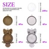 Swpeet 48Pcs 2 Shapes Pendant Trays Kit, 12Pcs Owl Pendant