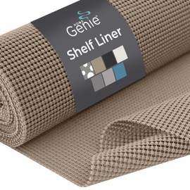 HOME GENIE Shelf Drawer and Cabinet Liner, Durable with Strong Grip, 12 in x 20 FT, Non Adhesive Liners Protect Kitchen Cabinets and Cupboard, Pantry, Bathroom Drawers and Shelves, Desks, Light Taupe