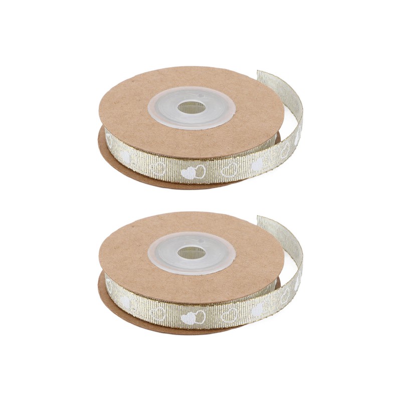 2 Pcs Love Printing Ribbon Washable DIY Crafts Wedding Gift