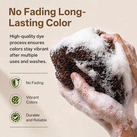 Esponja de red africana para la ducha, 2 esponjas exfoliantes para la ducha con bolsa de viaje impermeable, paño africano de secado rápido para una li