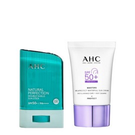 AHC Natural Perfect Sun Double Shield Sun Stick 22g + Masters Mela Protect Waterful Sun Cream 40 ml SPF50+ PA++++, 1 piece / AHC 에이 에이치 씨 내추럴 퍼펙선 더블 쉴드 선 스틱 22g + 마스터즈 멜라 프로텍트 워터풀 선크림 40 ml SPF50+ PA++++, 1개