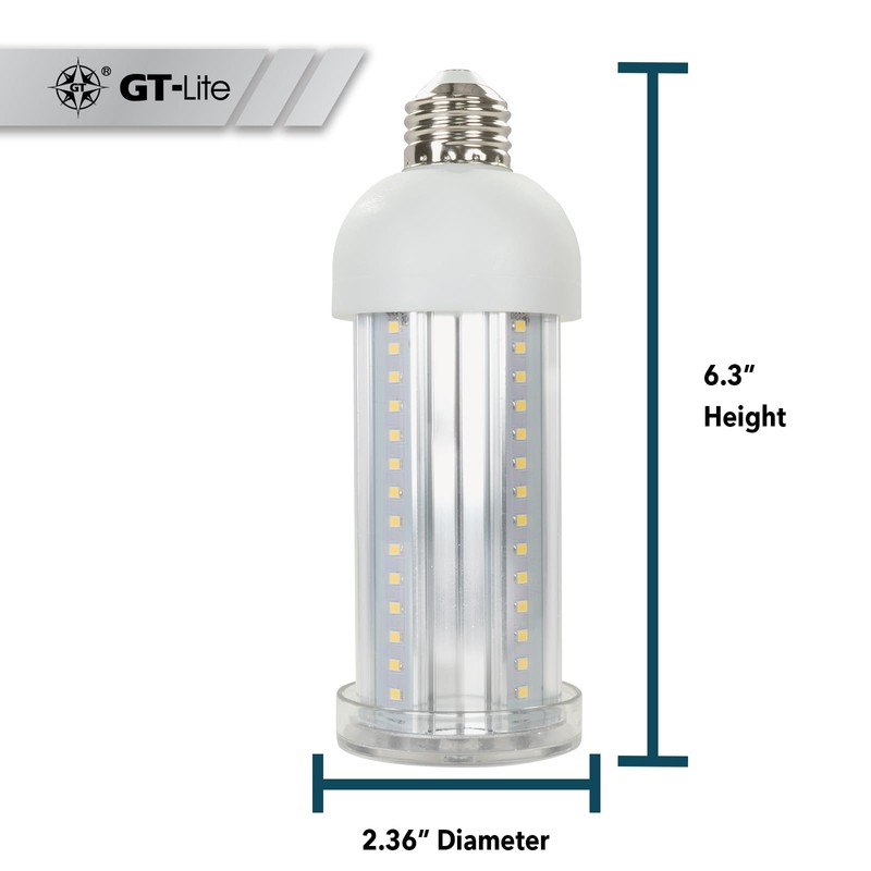GT-Lite 2500 Lumen LED Corn Cob Bulb, 25W Daylight 5000K,