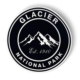 Squiddy Glacier National Park - Vinyl Sticker Decal for Phone, Laptop, Water Bottle (2" Tall)