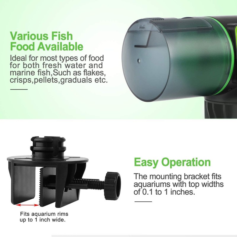 Podazz Automatic Aquarium Fish Feeder, Moisture-Proof Electric Auto Fish Feeder,Aquarium