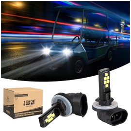 10L0L Golf Cart Headlights Bulb for EZGO 1994-up, Club Car DS 1999-up and Precedent 2004-up, Replacement Golf Cart Headlight Bulb Kit for 12V Headlamps & Fog Lights, Pack of 2