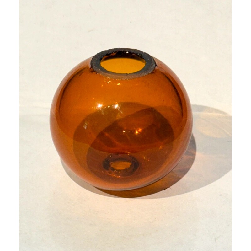 Globe New: Old Stock Hand Blown 3" Diameter Amber Glass