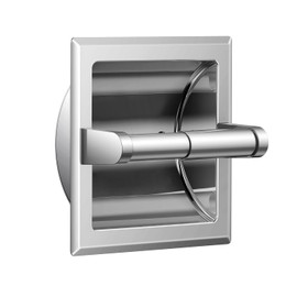 FORIOUS Chrome Toilet Paper Holder, Bathroom Recessed Toilet Paper Holder Wall Mount - Rear Mounting Bracket Included, Stainless Steel Toilet Paper Holder Chrome, RV Paper Toilet Holder for Bathroom