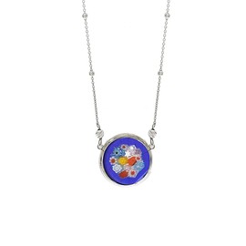 Venetiaurum - Women's necklace with Murrina pendant made from original Murano glass and 925 silver - jewellery "Made in Italy" certified.