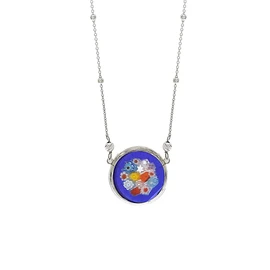 Venetiaurum - Women's necklace with Murrina pendant made from original Murano glass and 925 silver - jewellery "Made in Italy" certified.