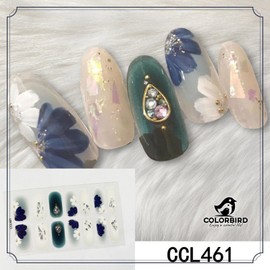 COLORBIRD Nail Seal, Autumn and Winter B, Just Paste Manicure, Cute, Flowers, Sheer, Foil, Pearl Parts (CCL461, CCL462, CCL463, CCL464)