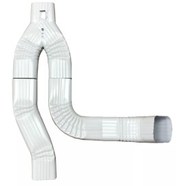 GutterWorks.com ALUMINUM DOWNSPOUT DIVERTER FOR RAIN BARRELS-OFFSET - 3X4 LOW GLOSS WHITE