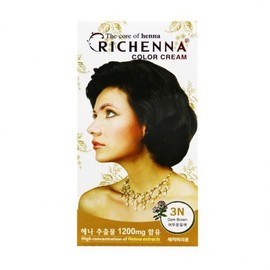Richenna 3N Dark Brown Hair Color Cream (Self-Dyeing) Gray Hair